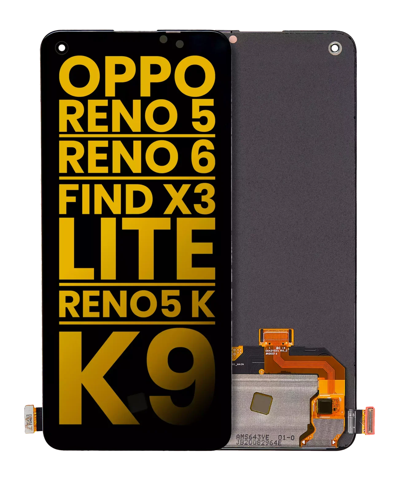 OLED Assembly Without Frame For OPPO Reno 5 / Reno 6 / Find X3 Lite / Reno5 K / K9 (Refurbished) (All Colors)