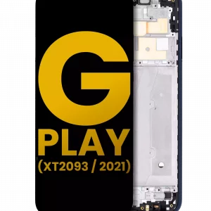 LCD Assembly With Frame For Motorola Moto G Play (XT2093 / 2021) (Refurbished) (Misty Blue)