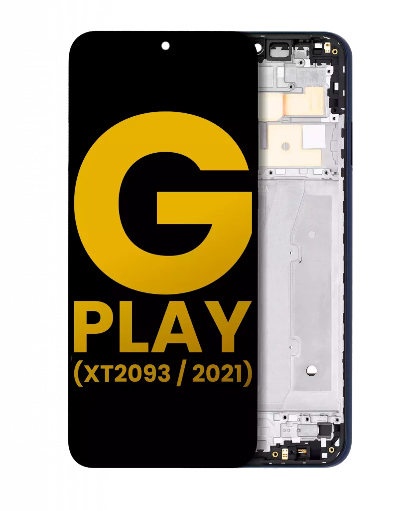 LCD Assembly With Frame For Motorola Moto G Play (XT2093 / 2021) (Refurbished) (Misty Blue)