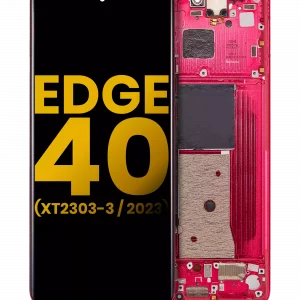 OLED Assembly With Frame For Motorola Moto Edge 40 (XT2303-3 / 2023) (Refurbished) (Viva Magenta)