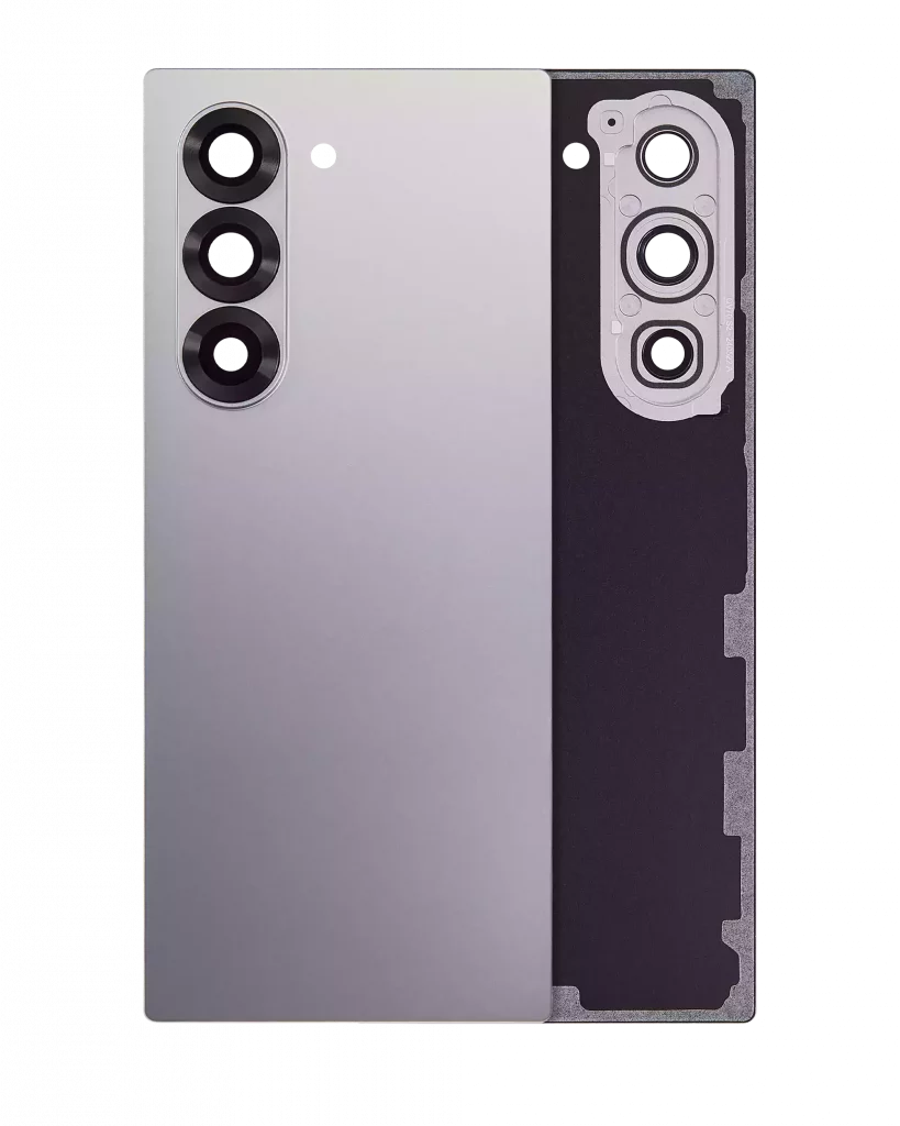 Back Cover Glass With Camera Lens For Samsung Galaxy Z Fold 6 5G (Aftermarket Plus) (Silver Shadow)