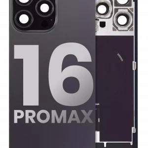 Back Glass w/ MagSafe Magnet & NFC & Flashlight Flex For iPhone 16 Pro Max (Used OEM Pull: Grade A) (Black Titanium)