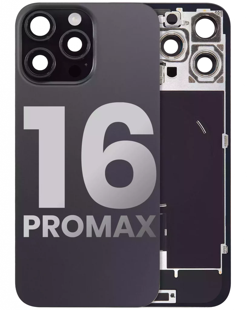 Back Glass w/ MagSafe Magnet & NFC & Flashlight Flex For iPhone 16 Pro Max (Used OEM Pull: Grade A) (Black Titanium)
