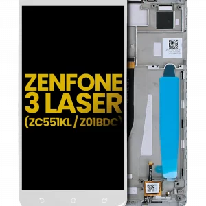 LCD Assembly With Frame For Asus ZenFone 3 Laser (ZC551KL / 2016) (Refurbished) (White)