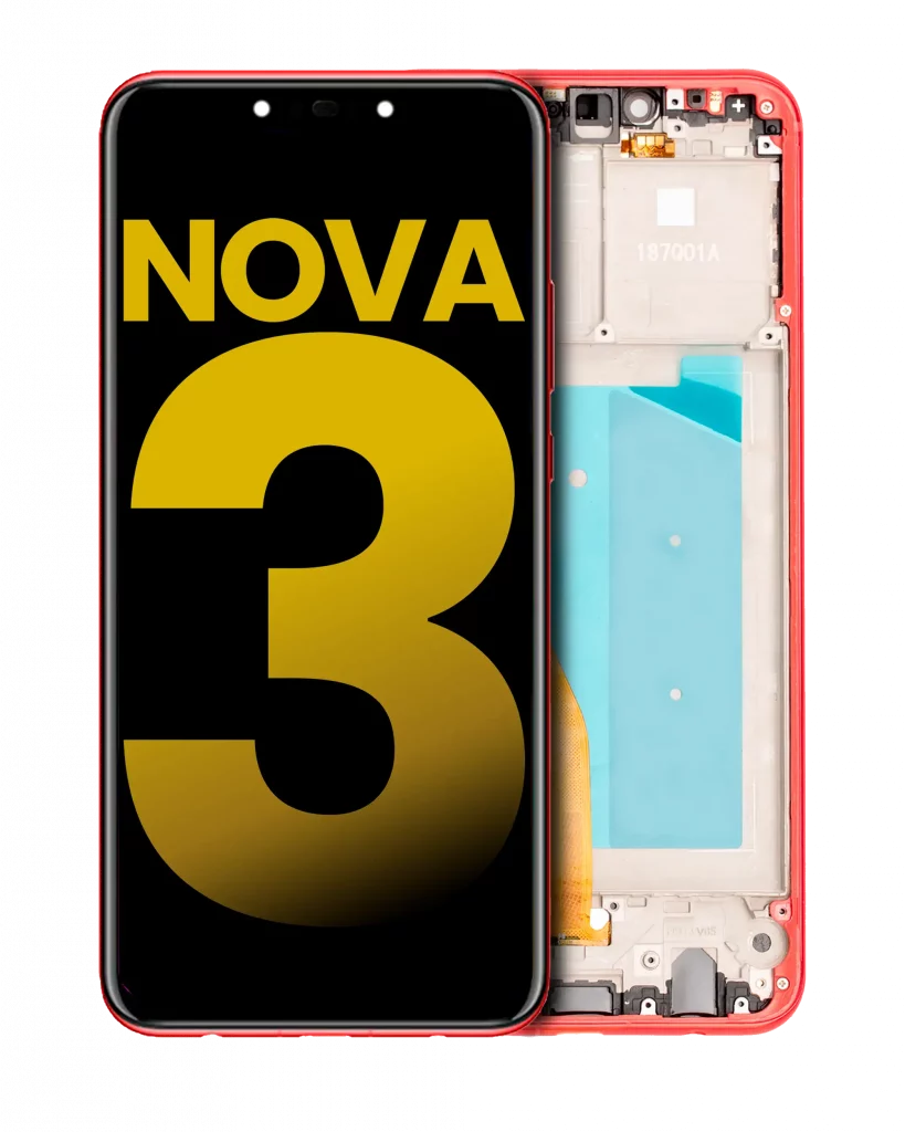 LCD Assembly With Frame For Huawei Nova 3 (Refurbished) (Red)