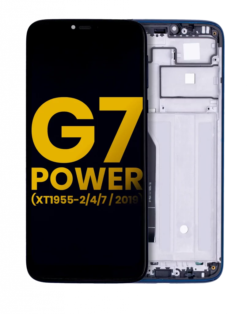 LCD Assembly With Frame For Motorola Moto G7 Power (XT1955-2/4/7 / 2019) (International Version) (154MM) (Refurbished) (Marine Blue)