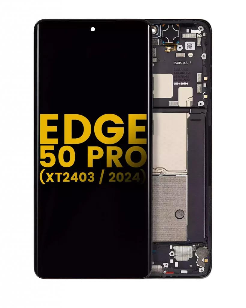 OLED Assembly With Frame For Motorola Moto Edge 50 Pro (XT2403 / 2024) (Refurbished) (Black Beauty)