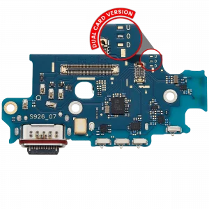 Charging Port Board With Sim Card Reader For Samsung Galaxy S24 Plus 5G (S9260) (Dual Card Version) (Premium)