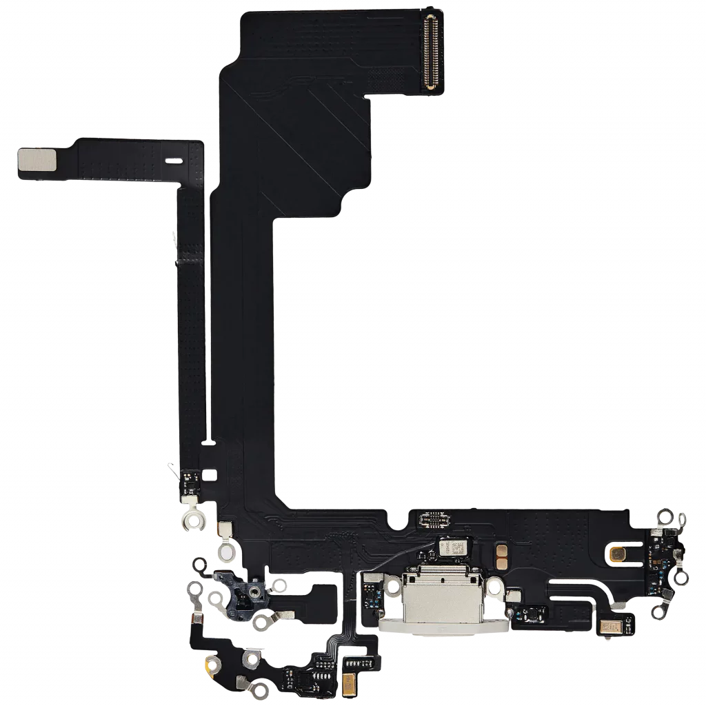 Charging Port Flex Cable For iPhone 15 Pro Max (Aftermarket Plus) (White Titanium)