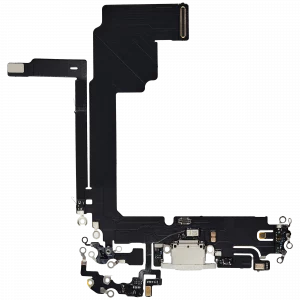 Charging Port Flex Cable For iPhone 15 Pro Max (Aftermarket Plus) (White Titanium)