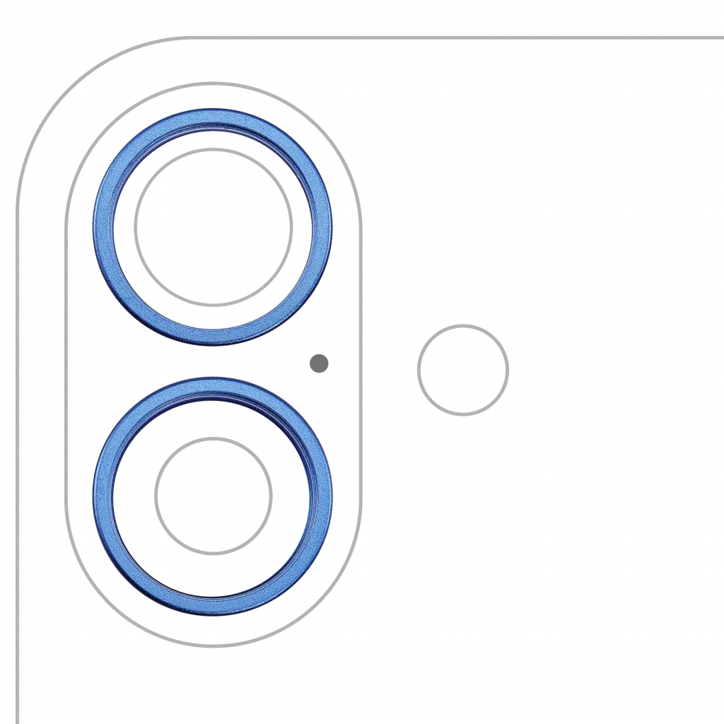 Back Camera Bezel Ring Only For iPhone 16 / 16 Plus (Ultramarine) (2 Piece Set)