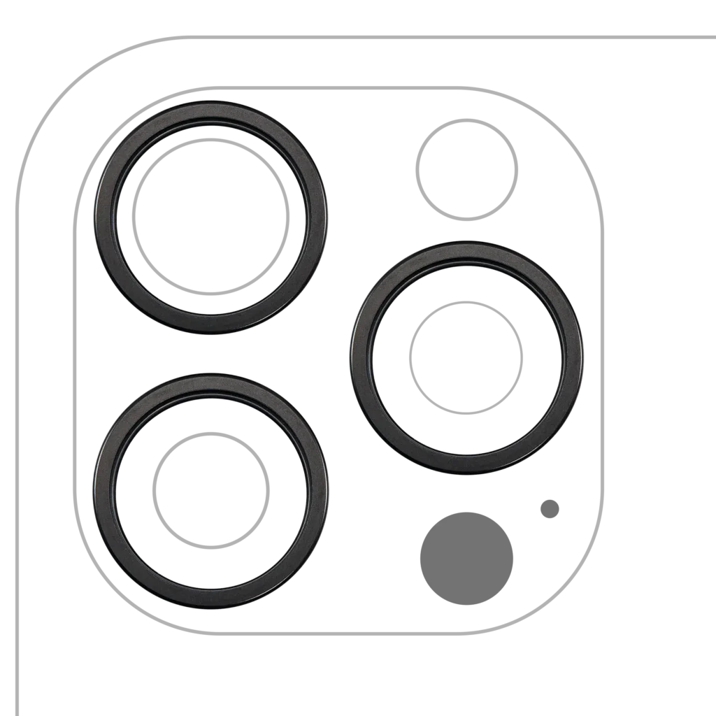 Back Camera Bezel Ring Only For iPhone 16 Pro / 16 Pro Max (Black Titanium) (3 Piece Set)