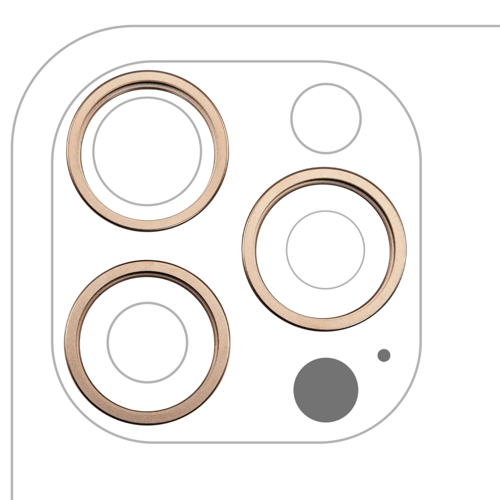 Back Camera Bezel Ring Only For iPhone 16 Pro / 16 Pro Max (Desert Titaniuml) (3 Piece Set)