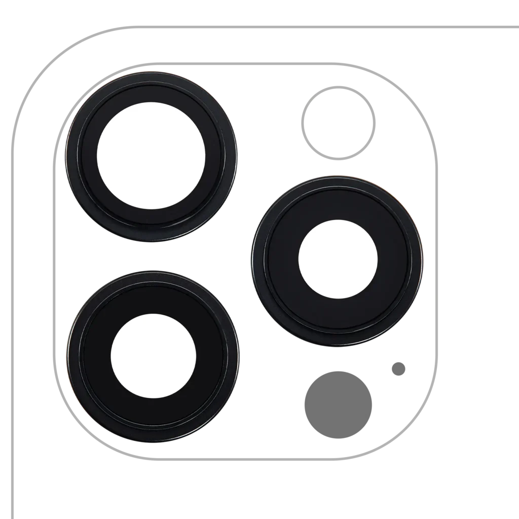 Back Camera Lens With Bracket & Bezel For iPhone 16 Pro / 16 Pro Max (3 Piece Set) (Premium) (Black Titanium)