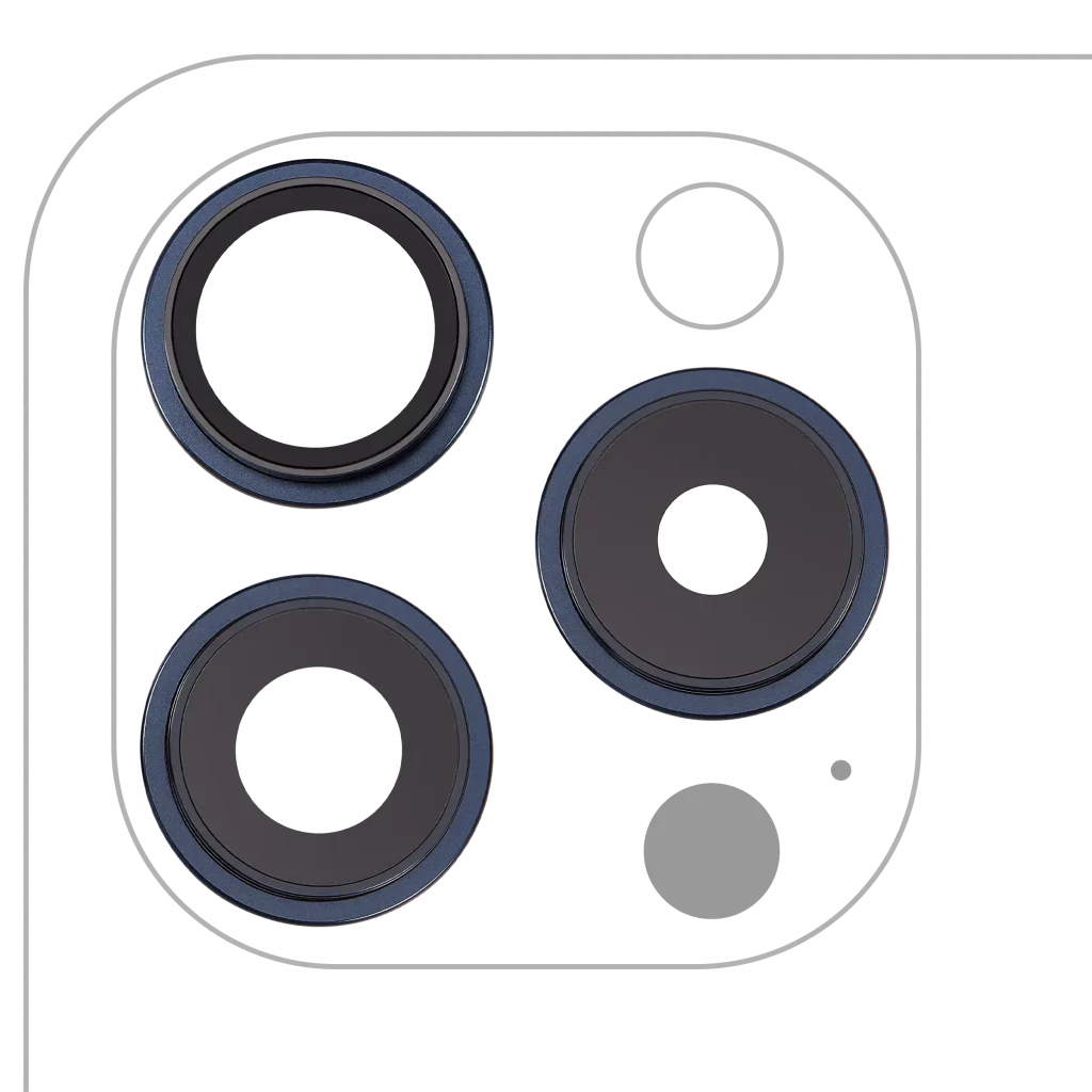 Back Camera Lens With Bracket & Bezel For iPhone 15 Pro (3 Piece Set) (Premium) (Blue Titanium)