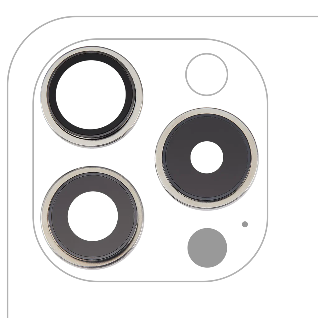 Back Camera Lens With Bracket & Bezel For iPhone 15 Pro (3 Piece Set) (Premium) (White Titanium)