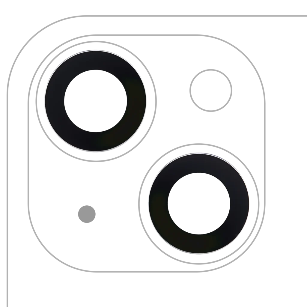 Back Camera Lens (Glass Only) With Adhesive For iPhone 14 / 14 Plus / 15 / 15 Plus (2 Piece Set) (Real Sapphire) (Premium)