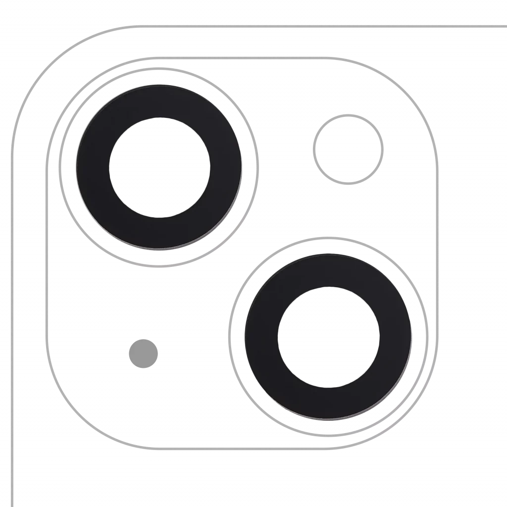 Back Camera Lens (Glass Only) With Adhesive For iPhone 14 / 14 Plus / 15 / 15 Plus (2 Piece Set) (Aftermarket Plus)