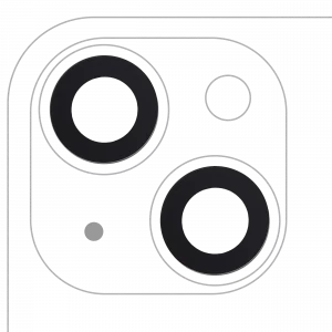Back Camera Lens (Glass Only) With Adhesive For iPhone 14 / 14 Plus / 15 / 15 Plus (2 Piece Set) (Aftermarket Plus)