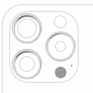 Back Camera Bezel Ring Only For iPhone 15 Pro Max (White Titanium) (3 Piece Set)