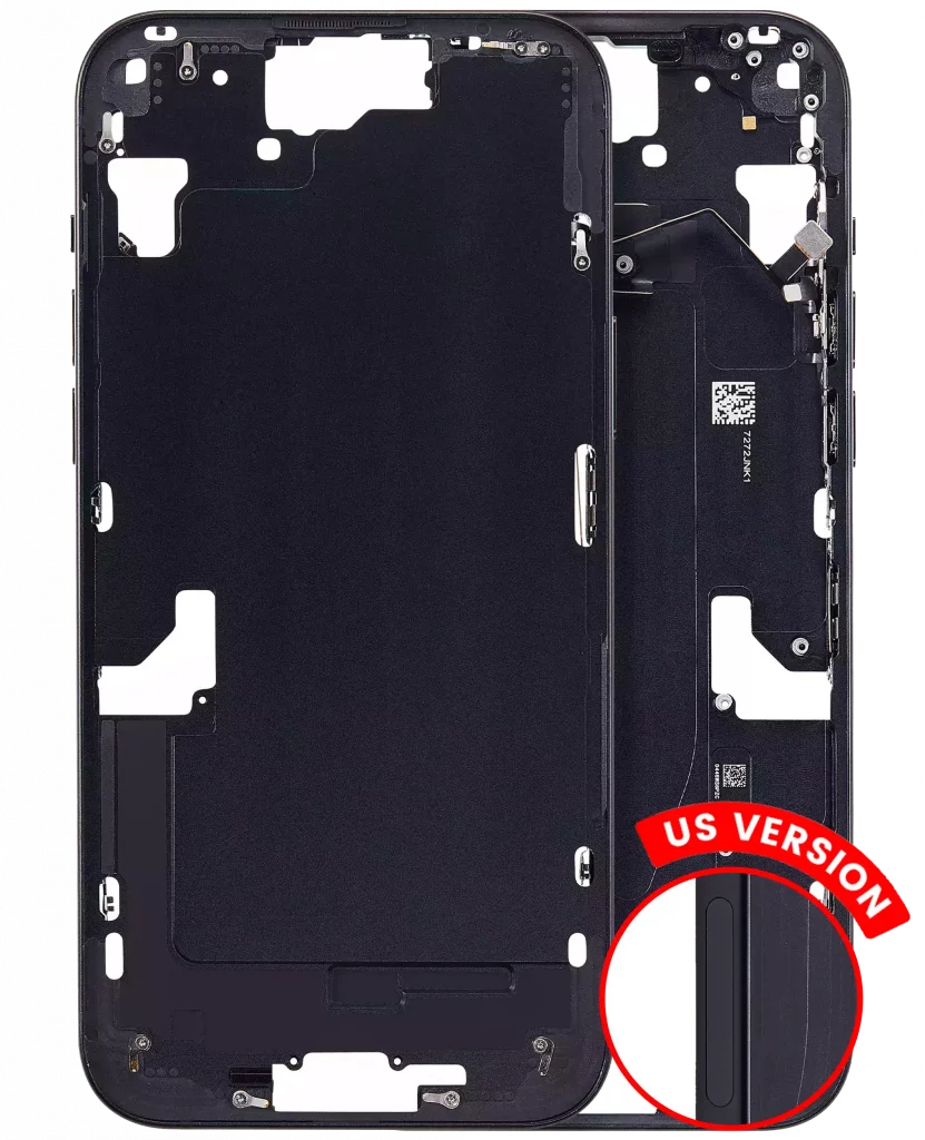 Mid-Frame Housing W/ Small Parts For iPhone 15 Plus (US Version) (Aftermarket Plus) (Black)