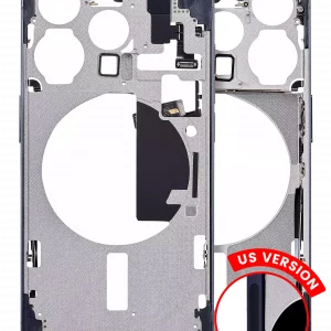 Mid-Frame Housing W/ Small Parts For iPhone 15 Pro (US Version) (Aftermarket Plus) (Blue Titanium)