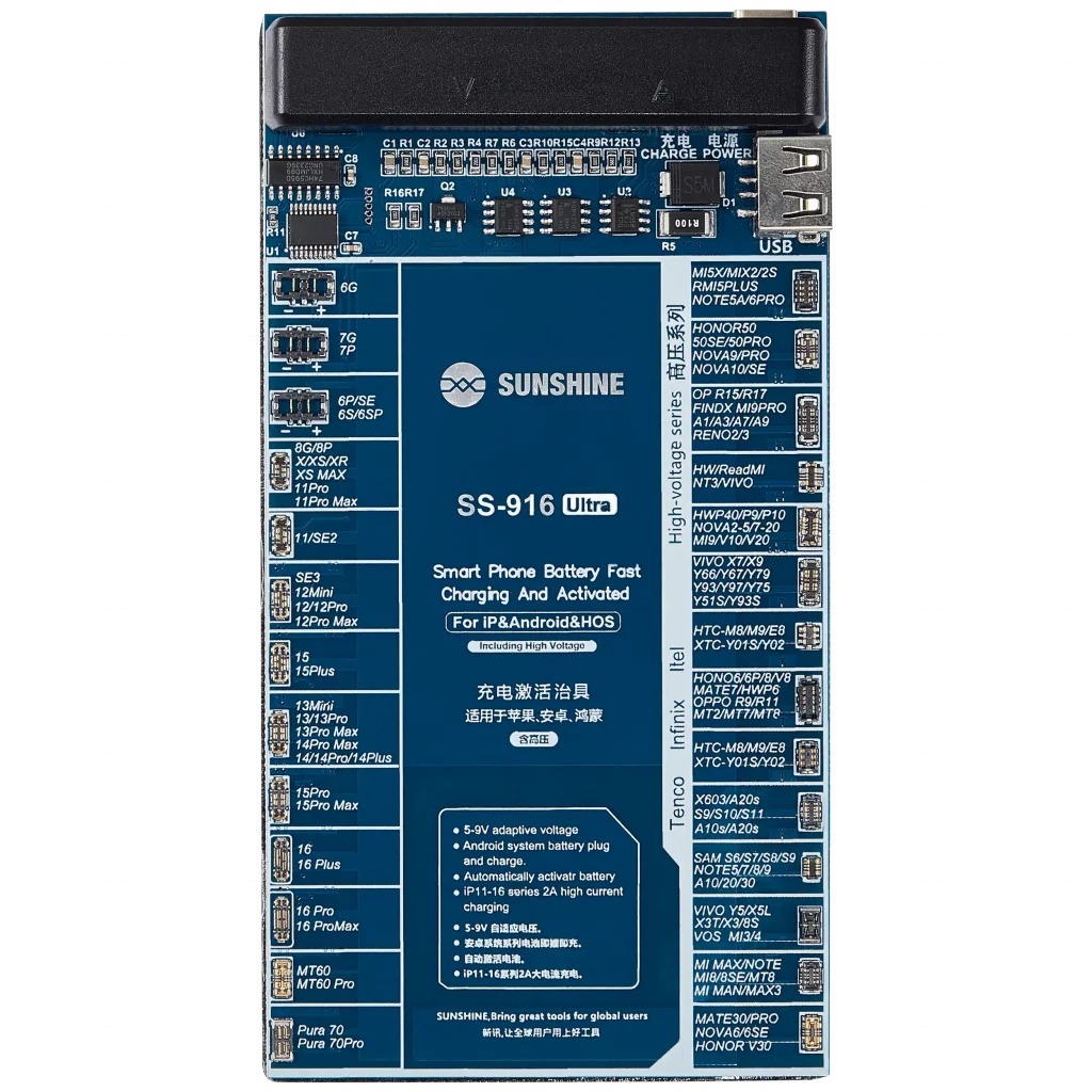SS-916 Ultra IP Android / iPhone X - 16 Series Charging Activation Fixture (Sunshine)