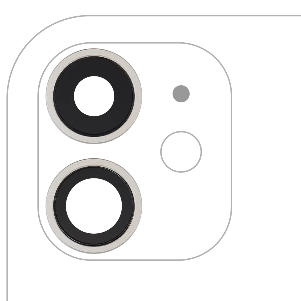 Back Camera Lens With Bracket & Bezel For iPhone 11 (2 Piece Set) (Aftermarket Plus) (White)