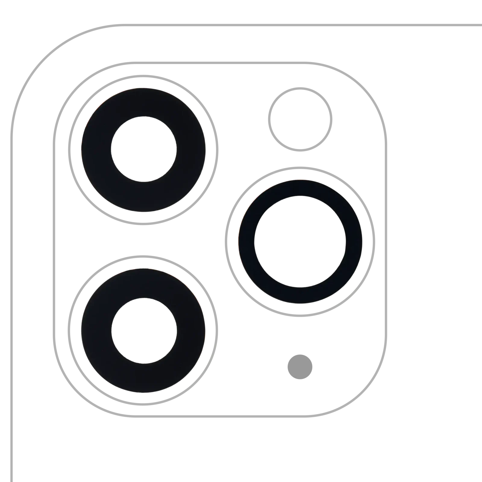 Back Camera Lens (Glass Only) With Adhesive For iPhone 11 Pro / Pro Max (3 Piece Set) (10 Pack) (Aftermarket Plus)