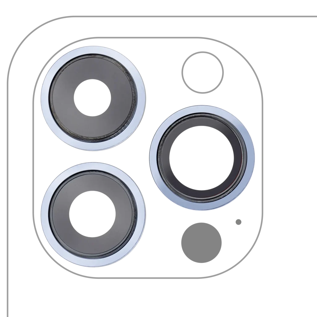 Back Camera Lens With Bracket & Bezel For iPhone 13 Pro / 13 Pro Max (Real Sapphire) (Premium) (Sierra Blue)
