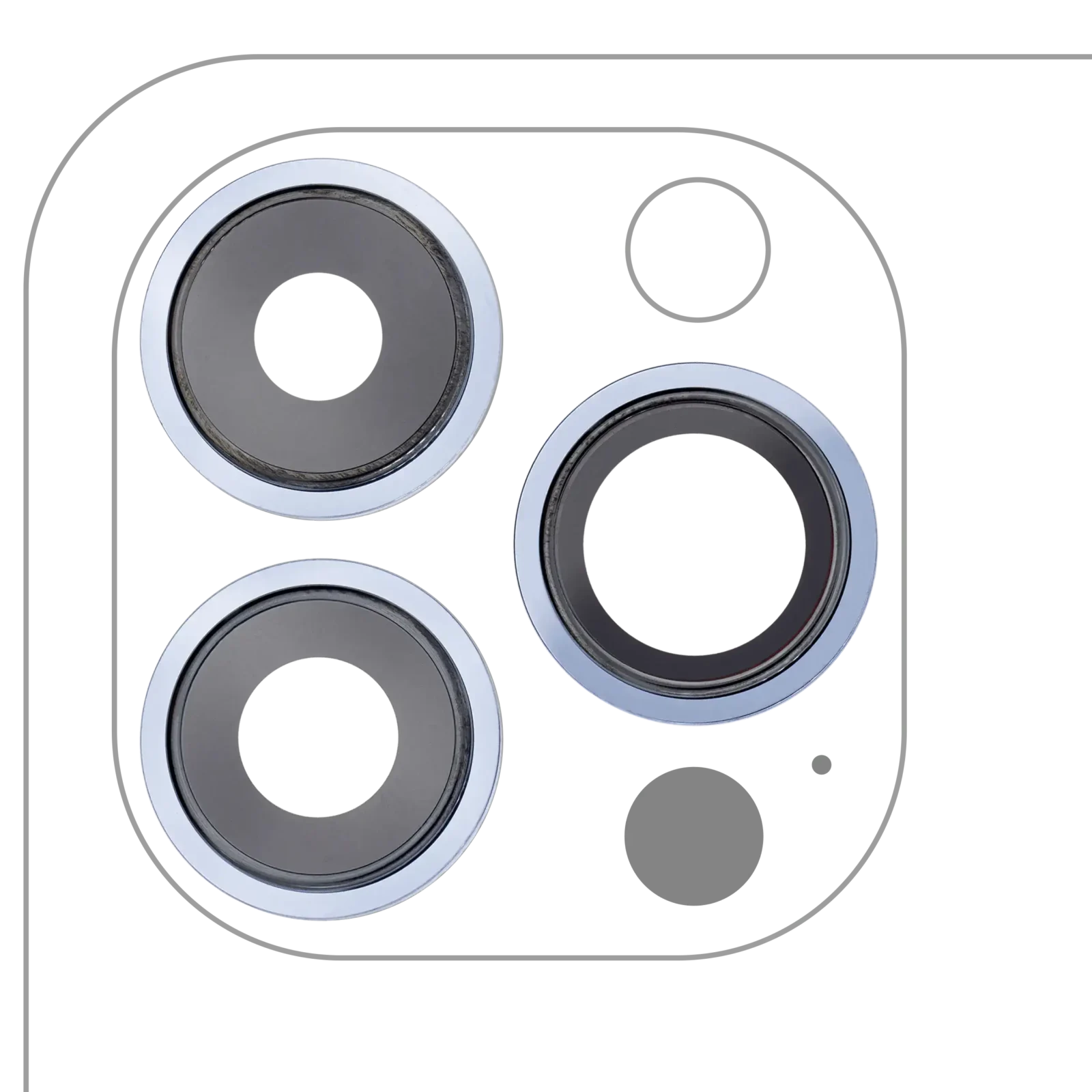 Back Camera Lens With Bracket & Bezel For iPhone 13 Pro / 13 Pro Max (Sierra Blue) (Real Sapphire / Premium)