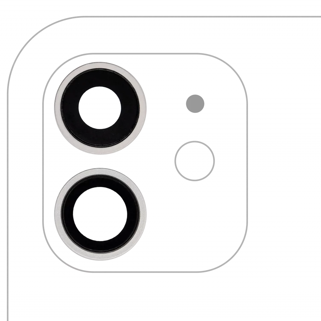 Back Camera Lens With Bracket & Bezel For iPhone 12 / 12 Mini (Aftermarket Plus) (White) (10 Pack)