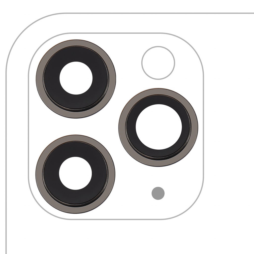 Back Camera Lens With Bracket & Bezel For iPhone 11 Pro / Pro Max (3 Piece Set) (Real Sapphire) (Premium) (Black)