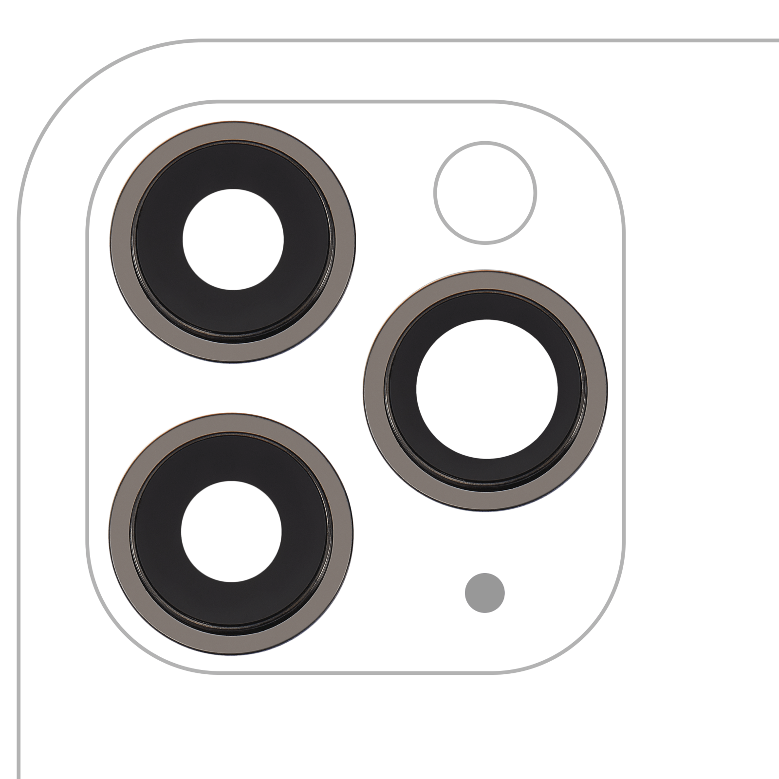 Back Camera Lens With Bracket & Bezel For iPhone 11 Pro / Pro Max (3 Piece Set) (Real Sapphire / Premium) (Black)