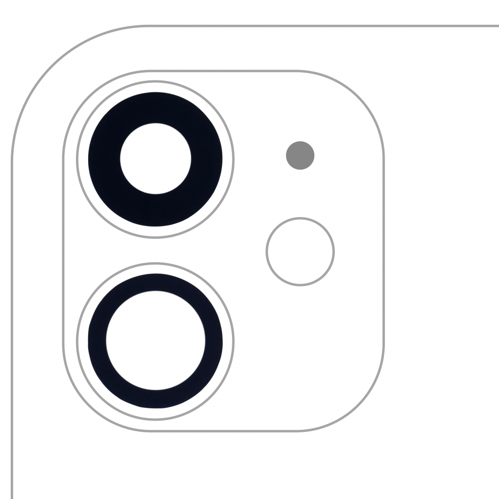 Back Camera Lens (Glass Only) With Adhesive For iPhone 11 (2 Piece Set) (Real Sapphire) (Premium) (10 Pack)