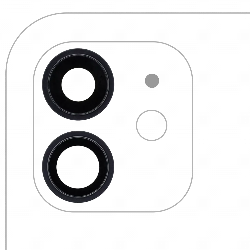 Back Camera Lens With Bracket & Bezel For iPhone 12 / 12 Mini (Real Sapphire) (Premium) (Black)
