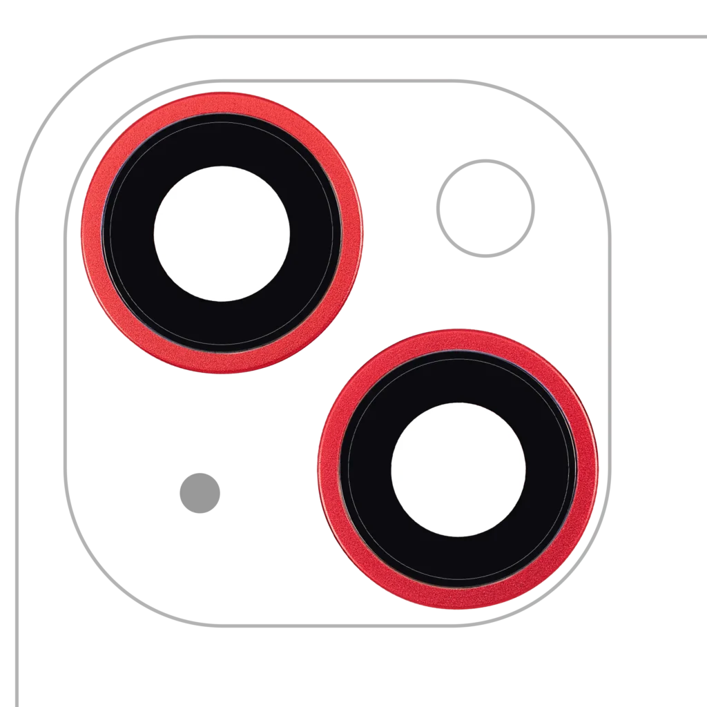Back Camera Lens With Bracket & Bezel For iPhone 14 / 14 Plus (2 Piece Set) (Aftermarket Plus) (Red)