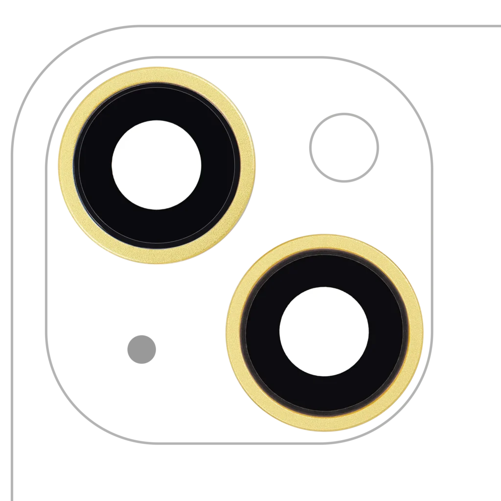 Back Camera Lens With Bracket & Bezel For iPhone 14 / 14 Plus (2 Piece Set) (Aftermarket Plus) (Yellow)