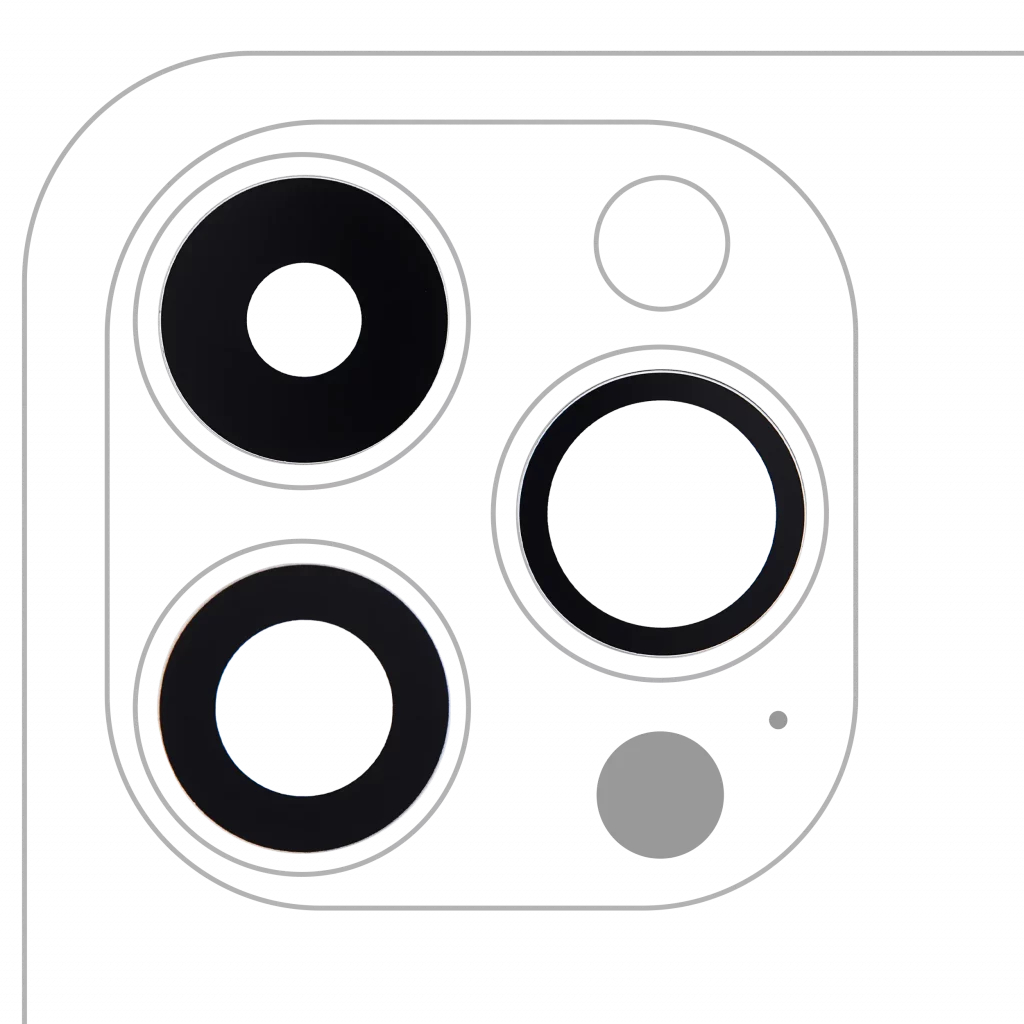 Back Camera Lens (Glass Only) With Adhesive For iPhone 14 Pro / 14 Pro Max (3 Piece Set) (Real Sapphire) (Premium)