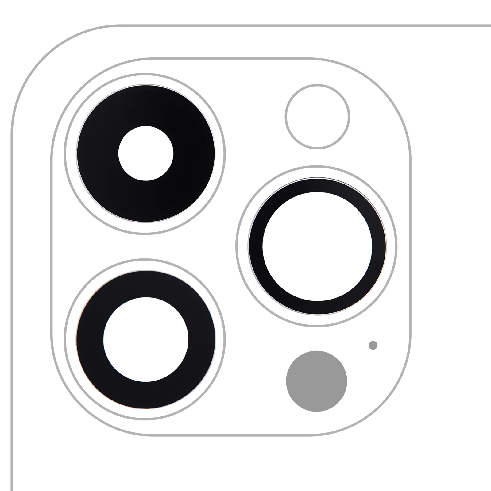 Back Camera Lens (Glass Only) With Adhesive For iPhone 14 Pro / 14 Pro Max (3 Piece Set) (Premium) (Real Sapphire)