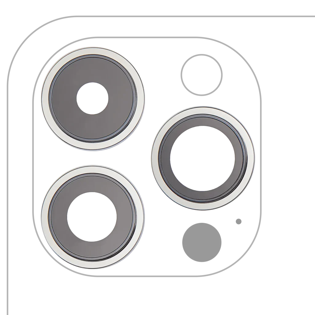 Back Camera Lens With Bracket & Bezel For iPhone 14 Pro / 14 Pro Max (3 Piece Set) (Premium) (Silver)