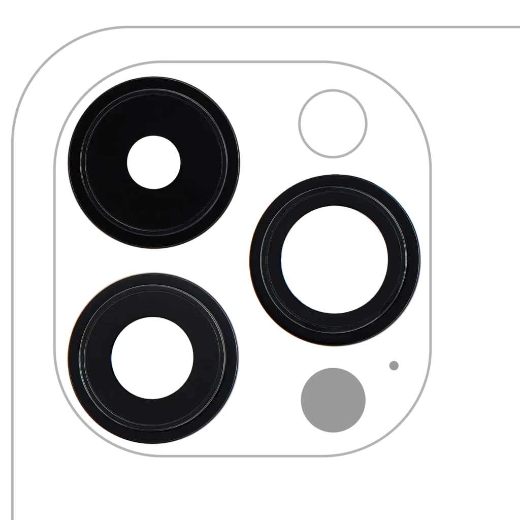 Back Camera Lens With Bracket & Bezel For iPhone 14 Pro / 14 Pro Max (3 Piece Set) (Premium) (Space Black)