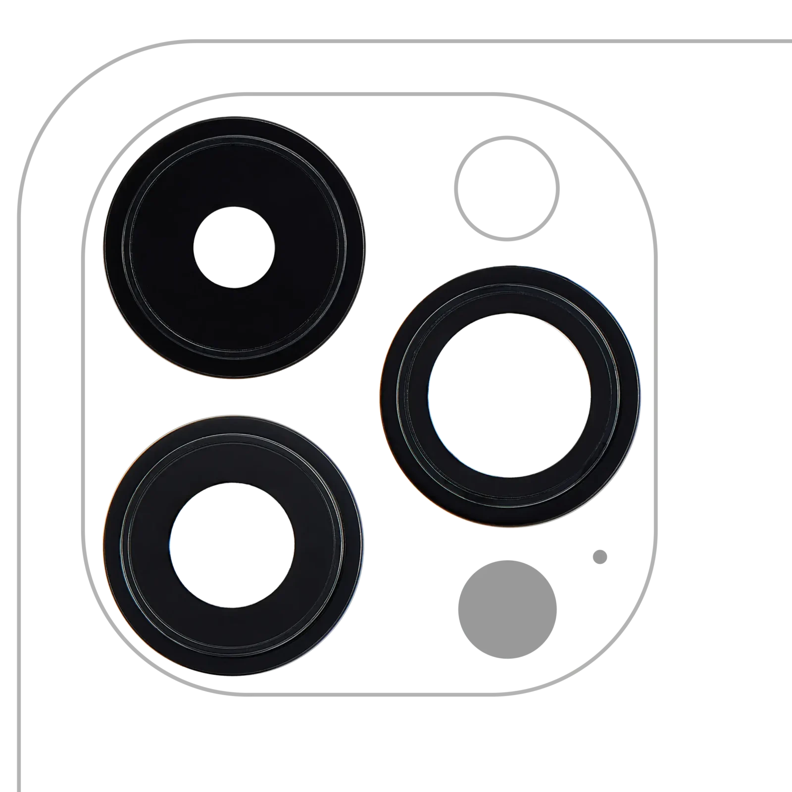 Back Camera Lens With Bracket & Bezel For iPhone 14 Pro / 14 Pro Max (Space Black) (3 Piece Set) (Premium)