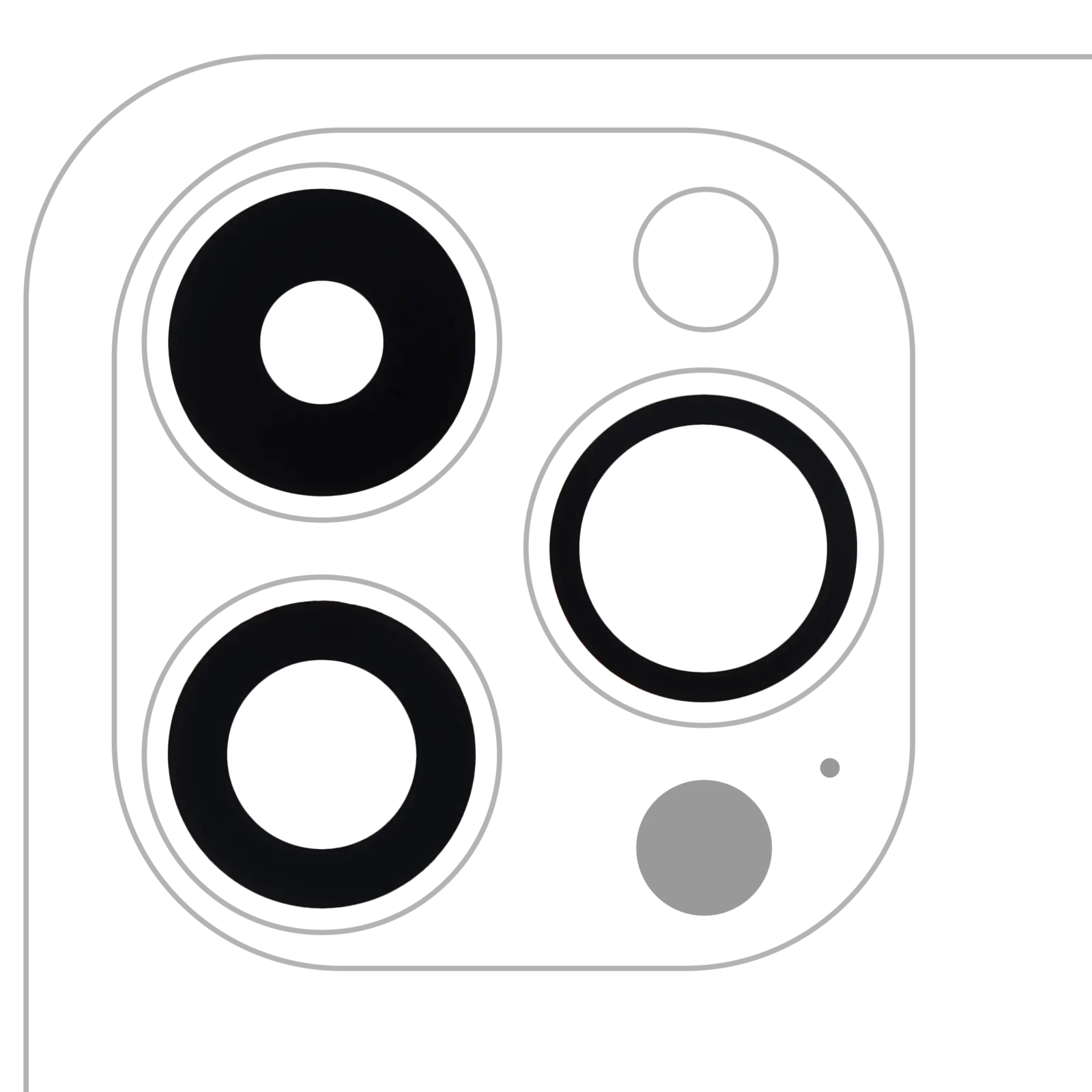 Back Camera Lens (Glass Only) With Adhesive For iPhone 14 Pro / 14 Pro Max (3 Piece Set) (Aftermarket Plus)