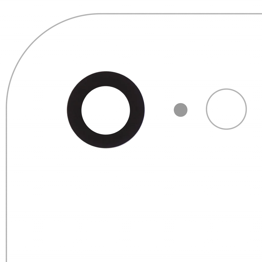 Back Camera Lens With Adhesive (Glass Only) For iPhone 7 / 8 / SE (2020) / SE (2022) (Real Sapphire) (Premium) (All Colors) (10 Pack)