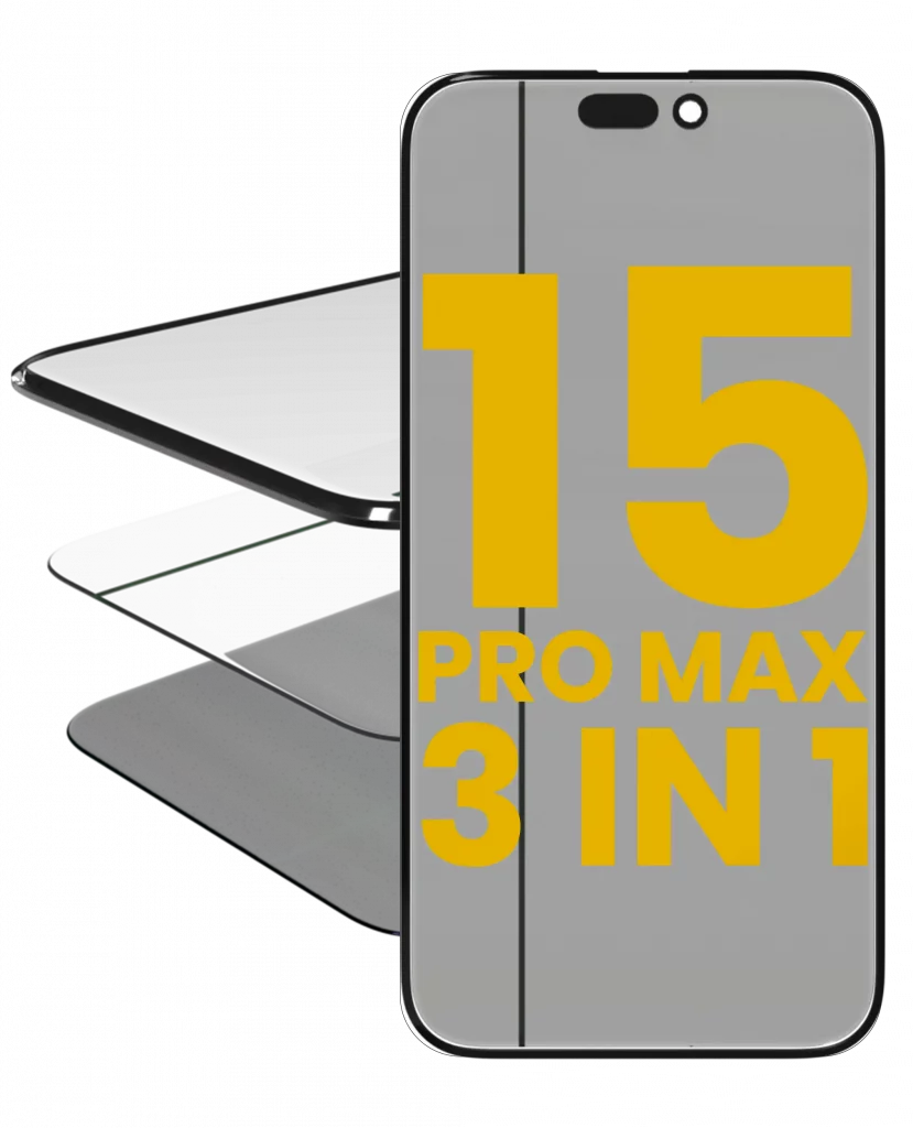 3 in 1 (Glass With OCA Pre-Installed + Polarizer Film ) For iPhone 15 Pro Max (OCA Master) (2 Pack)