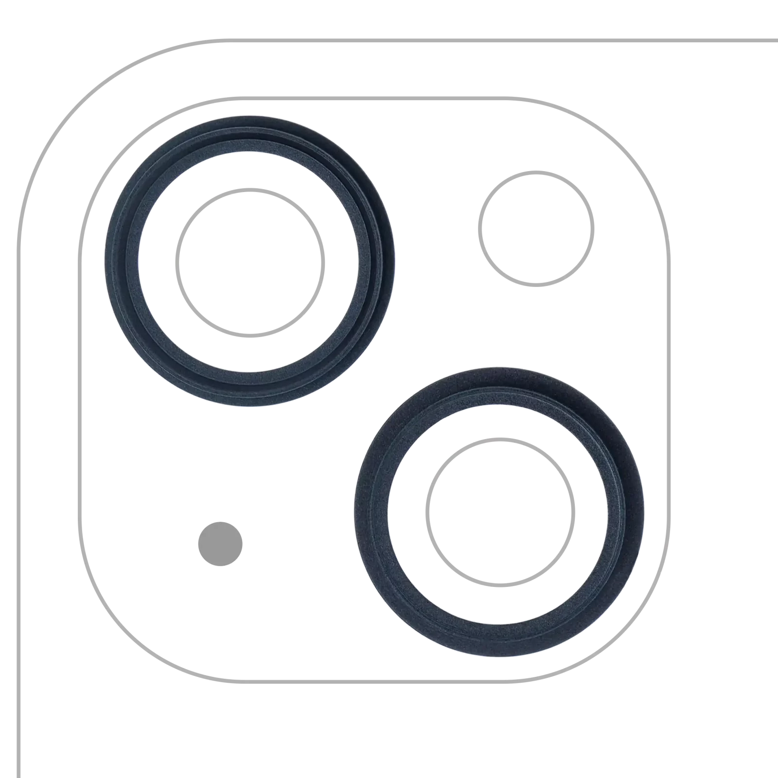 Back Camera Bezel Ring Only For iPhone 13 / 13 Mini (Midnight) (2 Piece Set)