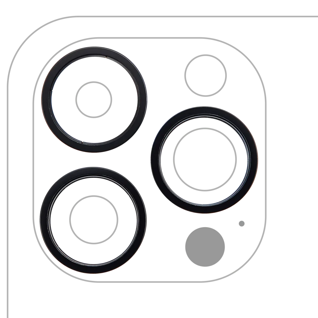 Back Camera Bezel Ring Only For iPhone 14 Pro / 14 Pro Max (Space Black) (3 Piece Set)
