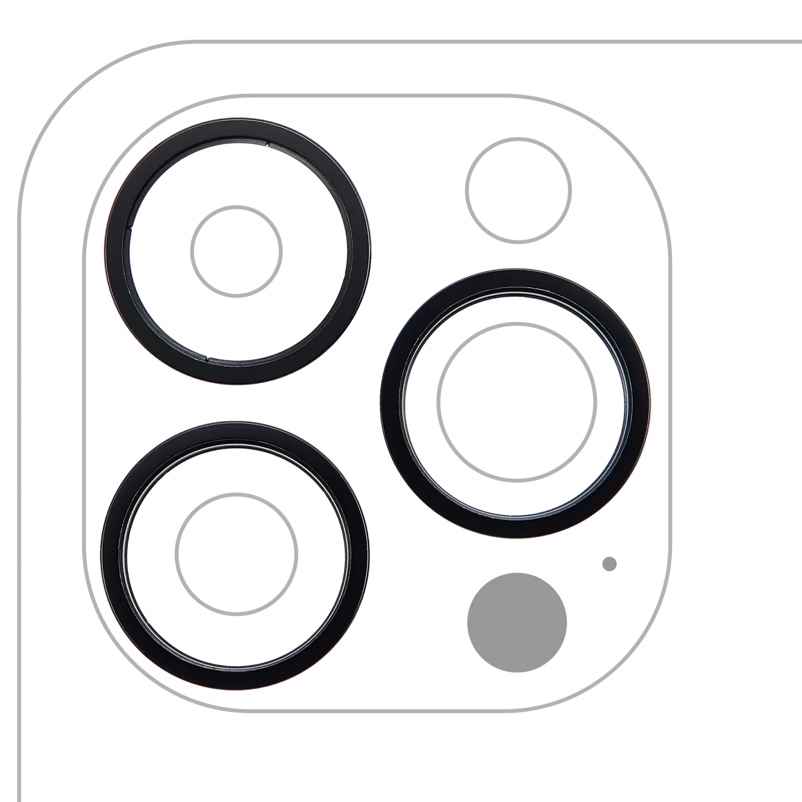 Back Camera Bezel Ring Only For iPhone 14 Pro / 14 Pro Max (Space Black) (3 Piece Set)