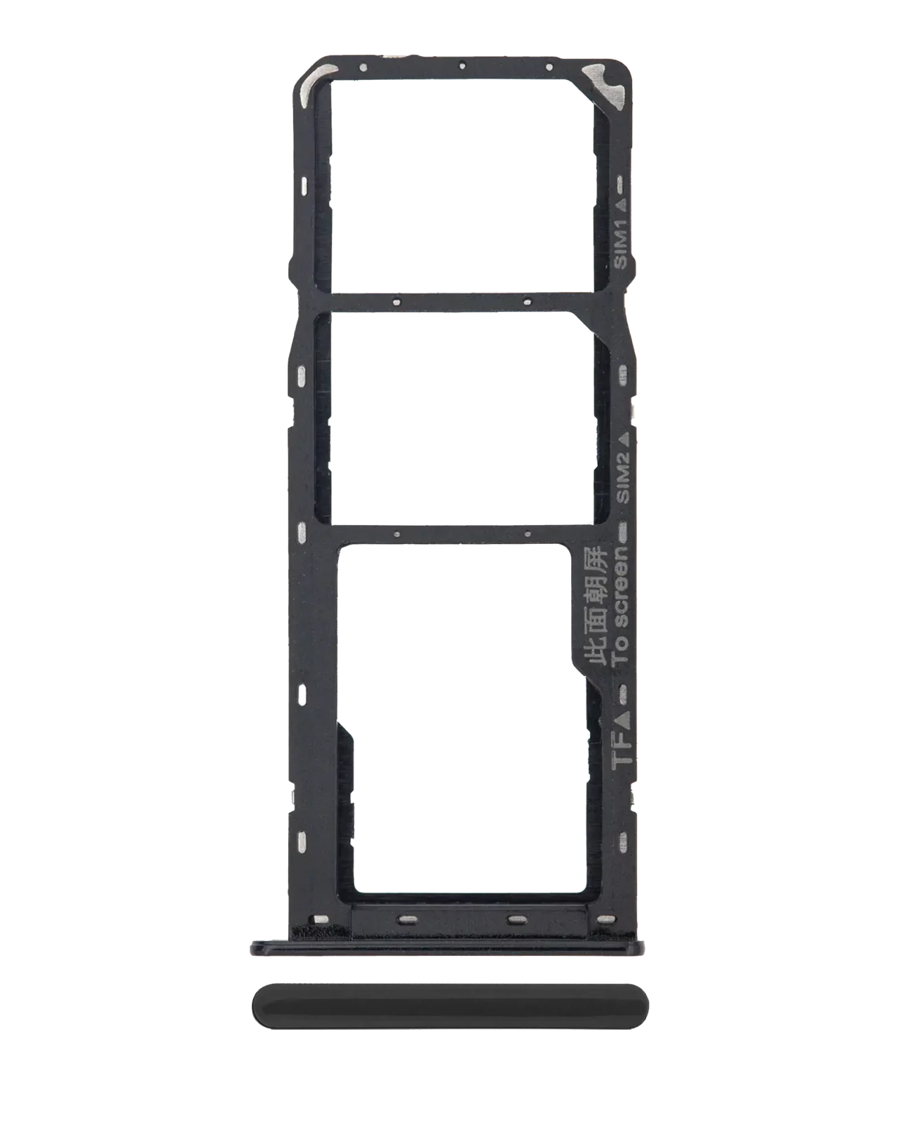 Dual Sim Card Tray For Samsung Galaxy A10s (A107 / 2019) / A20s (A207 / 2019) (Black)